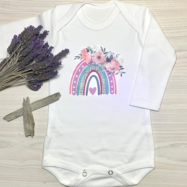 Long sleeve vest, 0-3 Months, Boho Rainbow