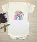 Short sleeve Vest - 0-3 Months, Boho Rainbow