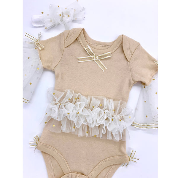 Frilly Vest & Headband: 0-3 Months