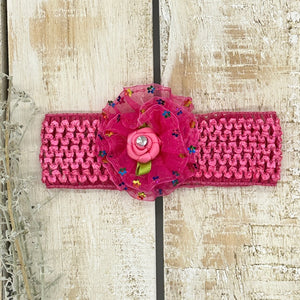 Baby girl headband - pink flower