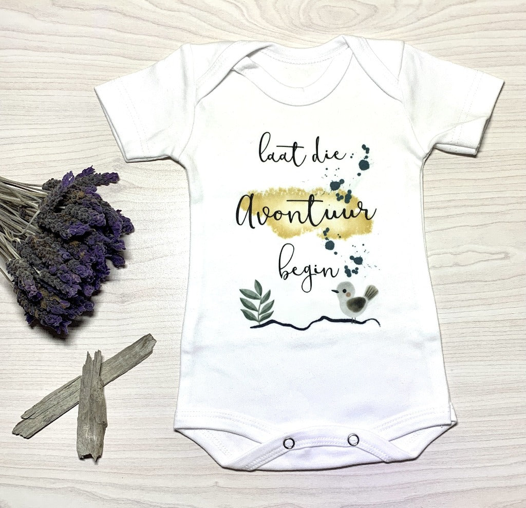 Short sleeve Vest - 0-3 Months, Laat die avontuur begin
