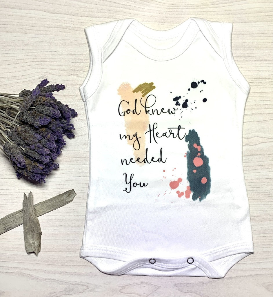 Sleeveless vest, 0-3 Months, God knew my heart needed you