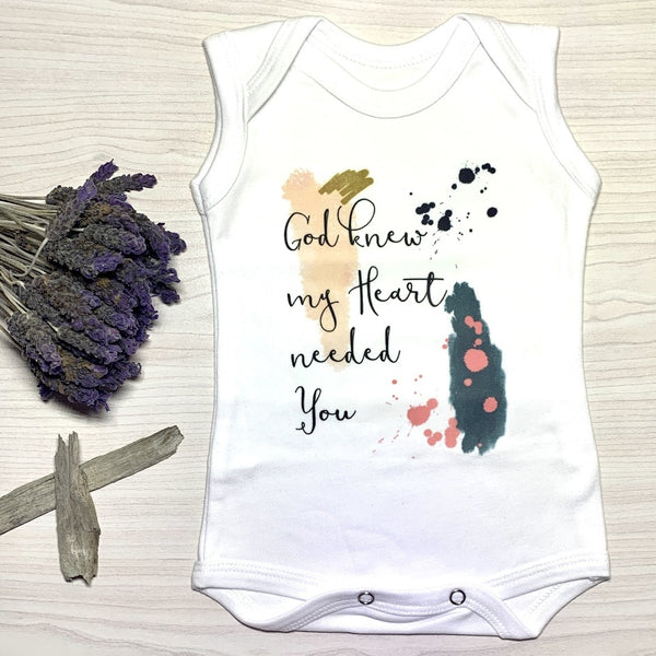 Sleeveless vest, 0-3 Months, God knew my heart needed you
