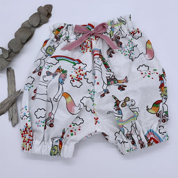 Baby Shorts - Unicorns, 3-6 Months