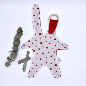 Hus teether lappie - Red stars
