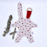 Teether cloth - Red stars