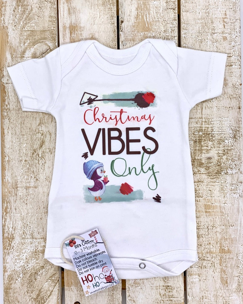 Xmas Vibes vest - short sleeve, 0-3 Months