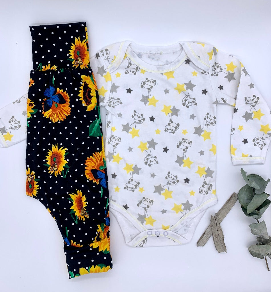 Leggings with long sleeve vest: 6-12 Months