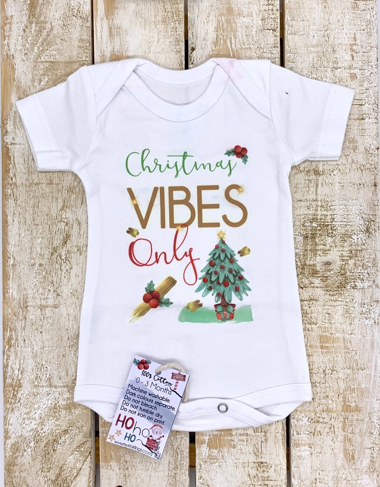 Xmas Vibes vest - short sleeve, 0-3 Months