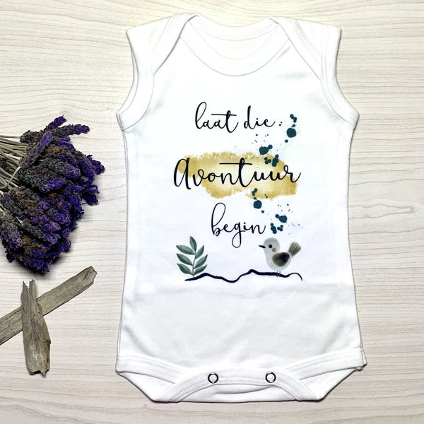 Sleeveless vest, 0-3 Months, Laat die avontuur begin
